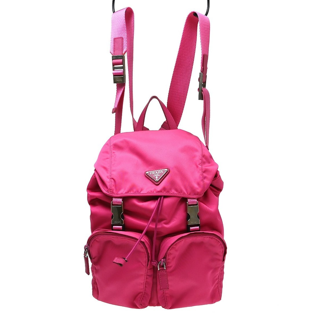 PRADA BZ0024 Medium Pink Nylon Leather Backpack (1 of 9)