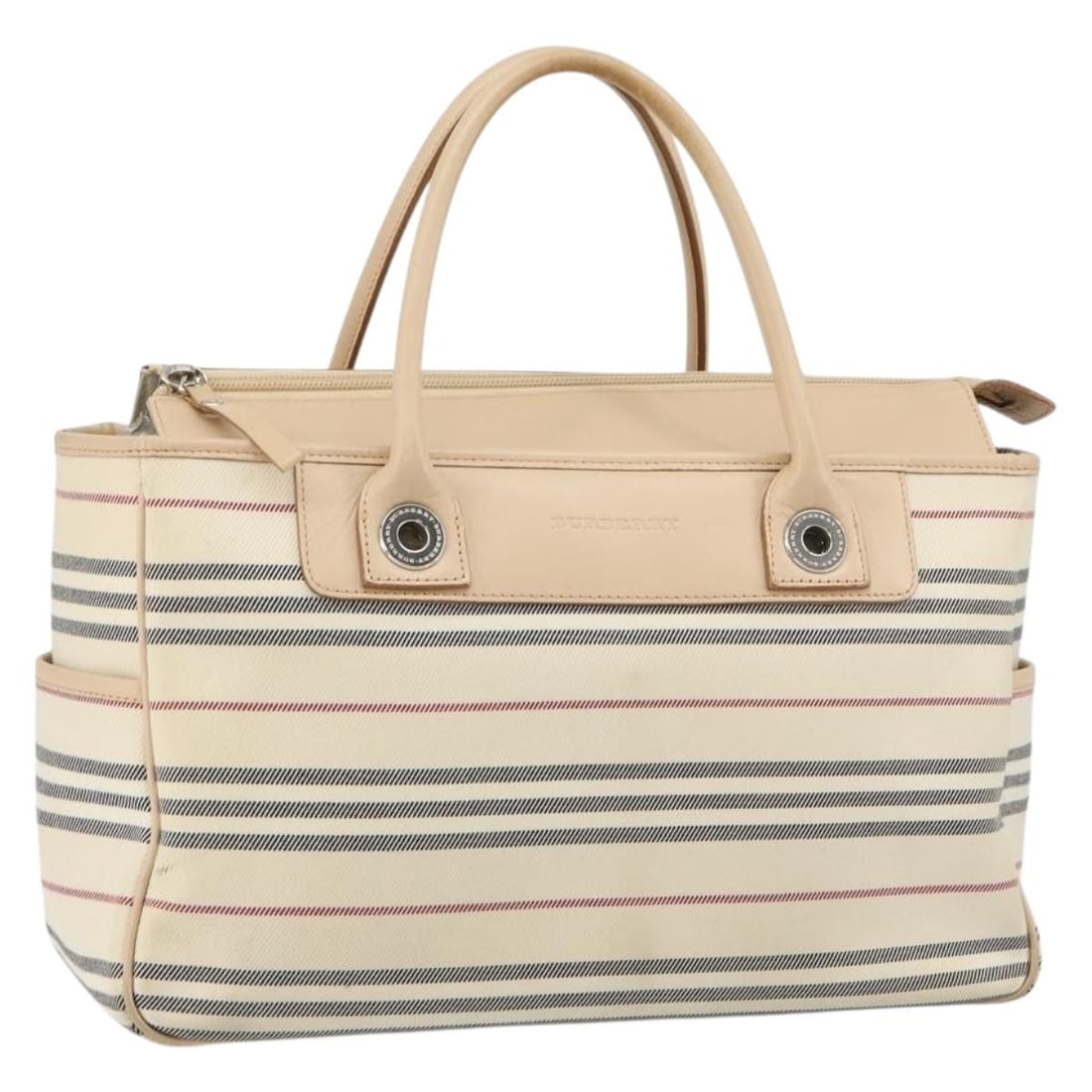 Burberry Tote Bag Canvas Ivory Silver Luxury Handbag: Burberry Tote Bag Canvas Ivory Silver Luxury Handbag This Burberry tote bag combines style and functionality, featuring a chic ivory and silver color scheme. Made from durable canvas, it is perfect fo