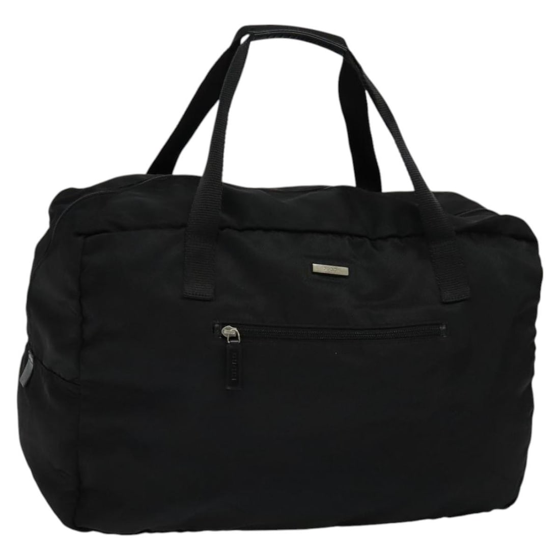 Black Nylon Boston Bag by Gucci 012 0389 Italy: Black Nylon Boston Bag by Gucci 012 0389 Italy This is a women's authentic GUCCI Boston bag crafted from black nylon. The bag features a spacious interior and dual top handles for comfortable carrying