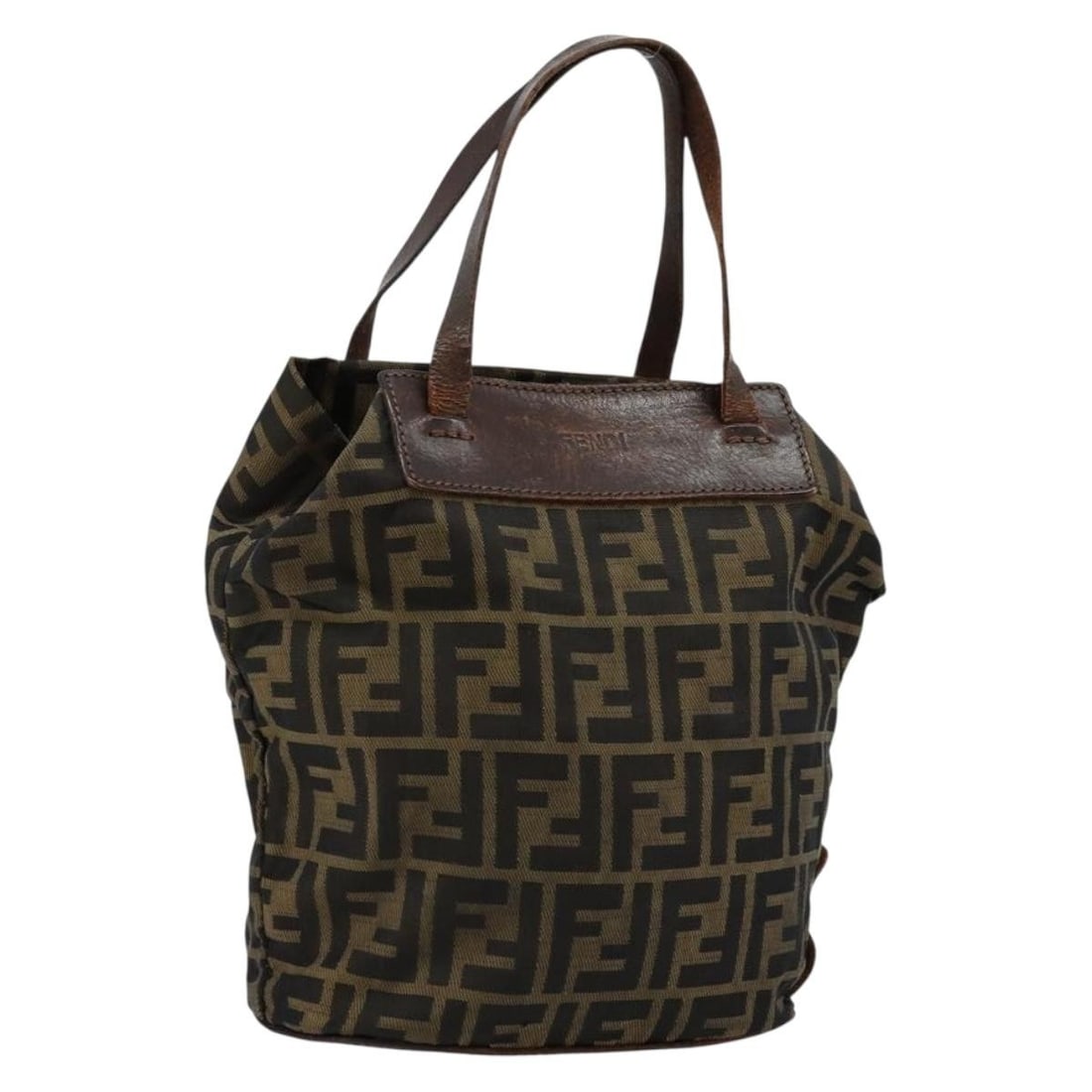 FENDI Zucca Canvas Black Brown Silver Handbag Italy: FENDI Zucca Canvas Black Brown Silver Handbag Italy This FENDI Zucca Canvas hand bag features a distinctive black, brown, and silver color scheme. Crafted in Italy, it is made from the signature Zucca