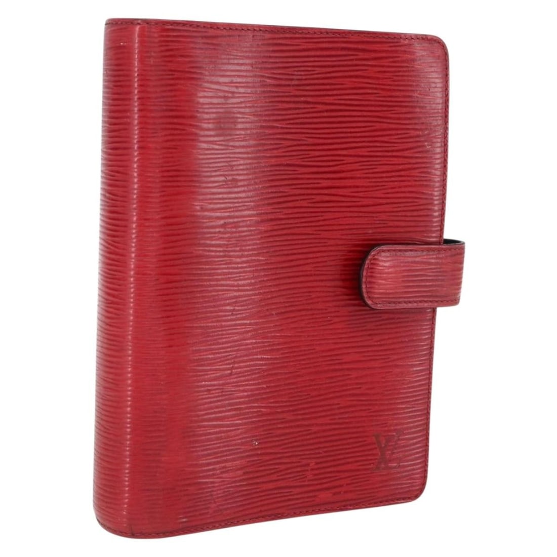 Louis Vuitton Epi Leather Red Day Planner Cover R20047: Louis Vuitton Epi Leather Red Day Planner Cover R20047 This Louis Vuitton Epi Agenda MM Day Planner Cover in red is crafted from durable Epi leather and features a structured silhouette. Designed for 