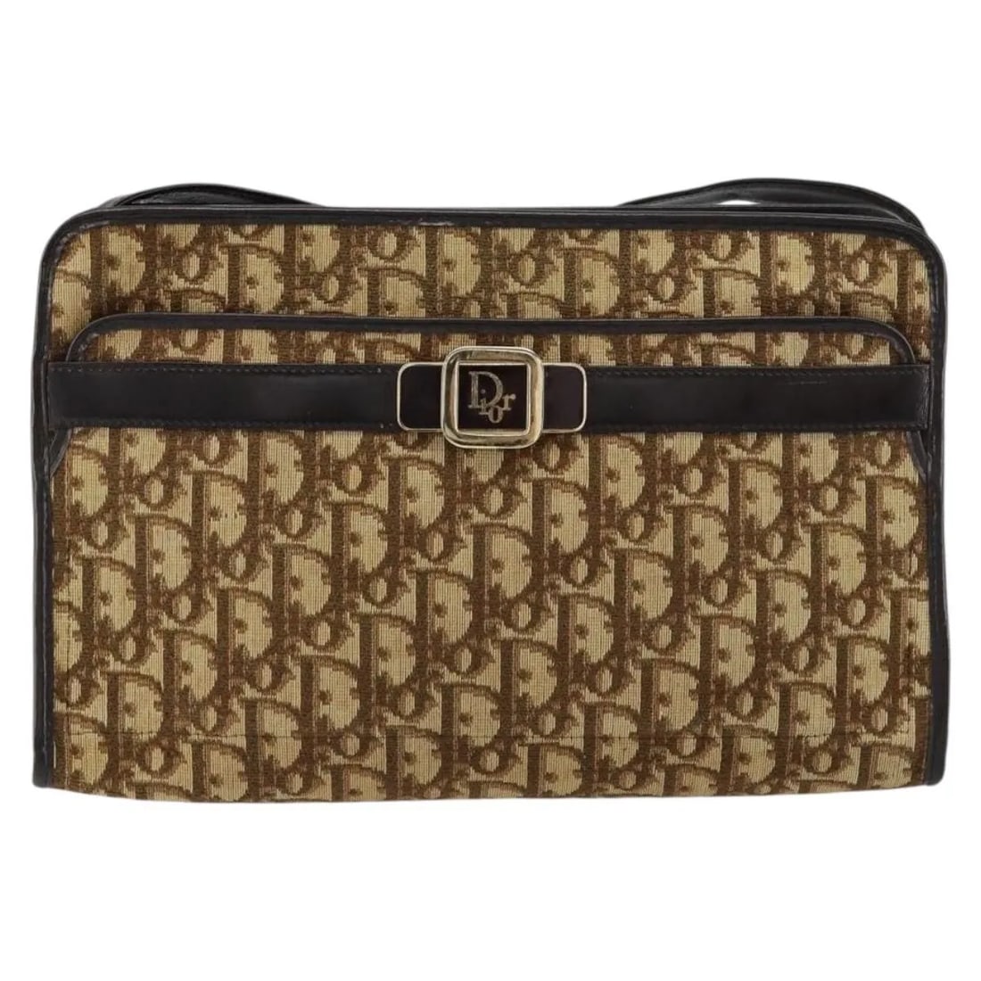 Dior Trotter Beige Canvas Shoulder Bag for Women: Dior Trotter Beige Canvas Shoulder Bag for Women This Christian Dior Trotter shoulder bag, crafted in beige canvas, is designed for women and features a classic silhouette. The bag shows signs of prev
