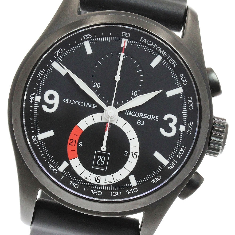 Glycine Incresole Blackjack 3871 mens chronograph wristwatch: Glycine Incresole Blackjack 3871 mens chronograph wristwatch Pre-owned Glycine Incresole Blackjack Chronograph men's wristwatch made in Switzerland. Specifications Brand: Glycine Model: 3871 Incresole