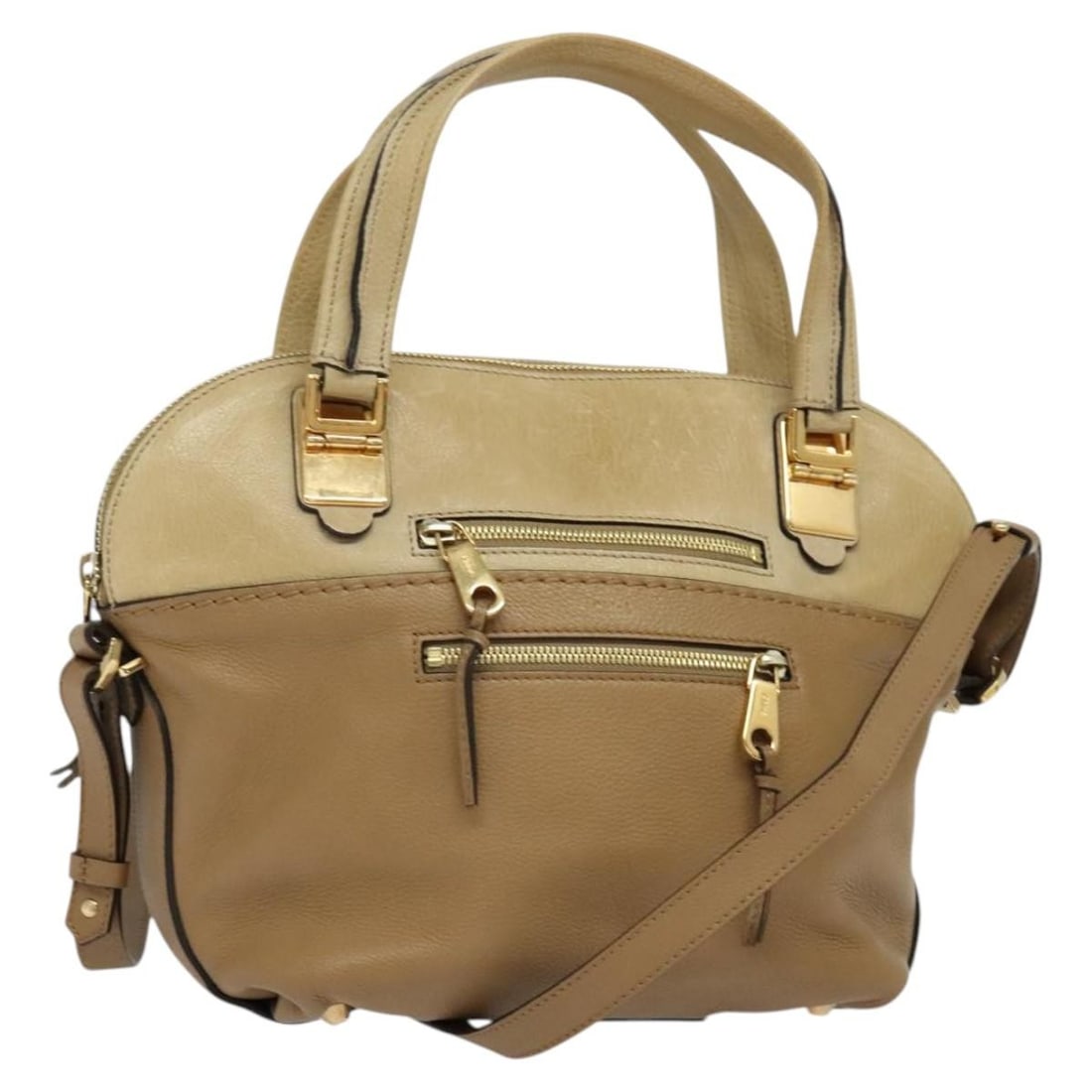 Chloe Angie Brown Leather 2way Handbag with Guarantee Card: Chloe Angie Brown Leather 2way Handbag with Guarantee Card Chloe Angie 2-way handbag in brown leather. Made in Italy, this women's handbag includes a guarantee card and features both top handles and a