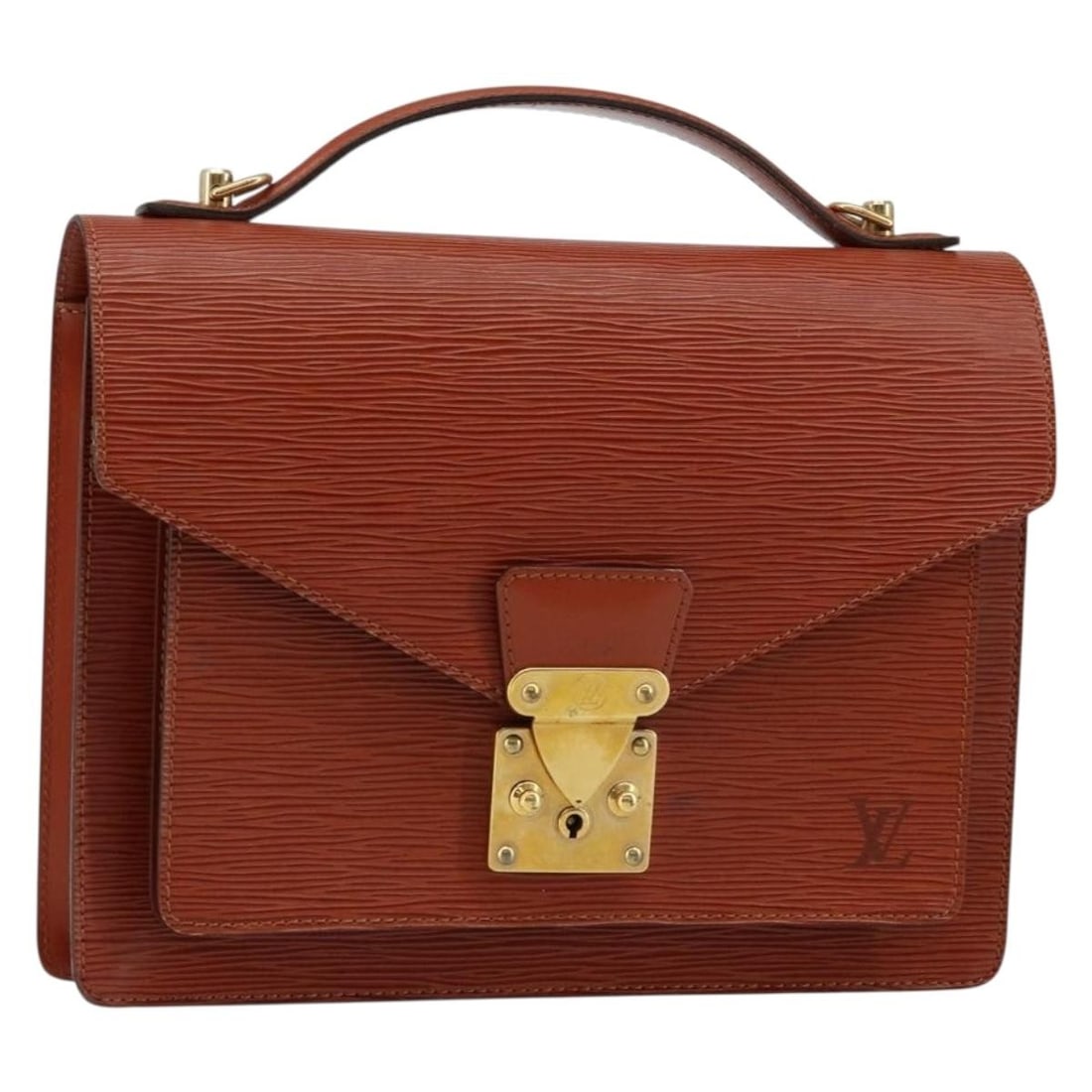 LOUIS VUITTON Epi Monceau 28 Hand Bag Brown M52123 Auth (1 of 18)