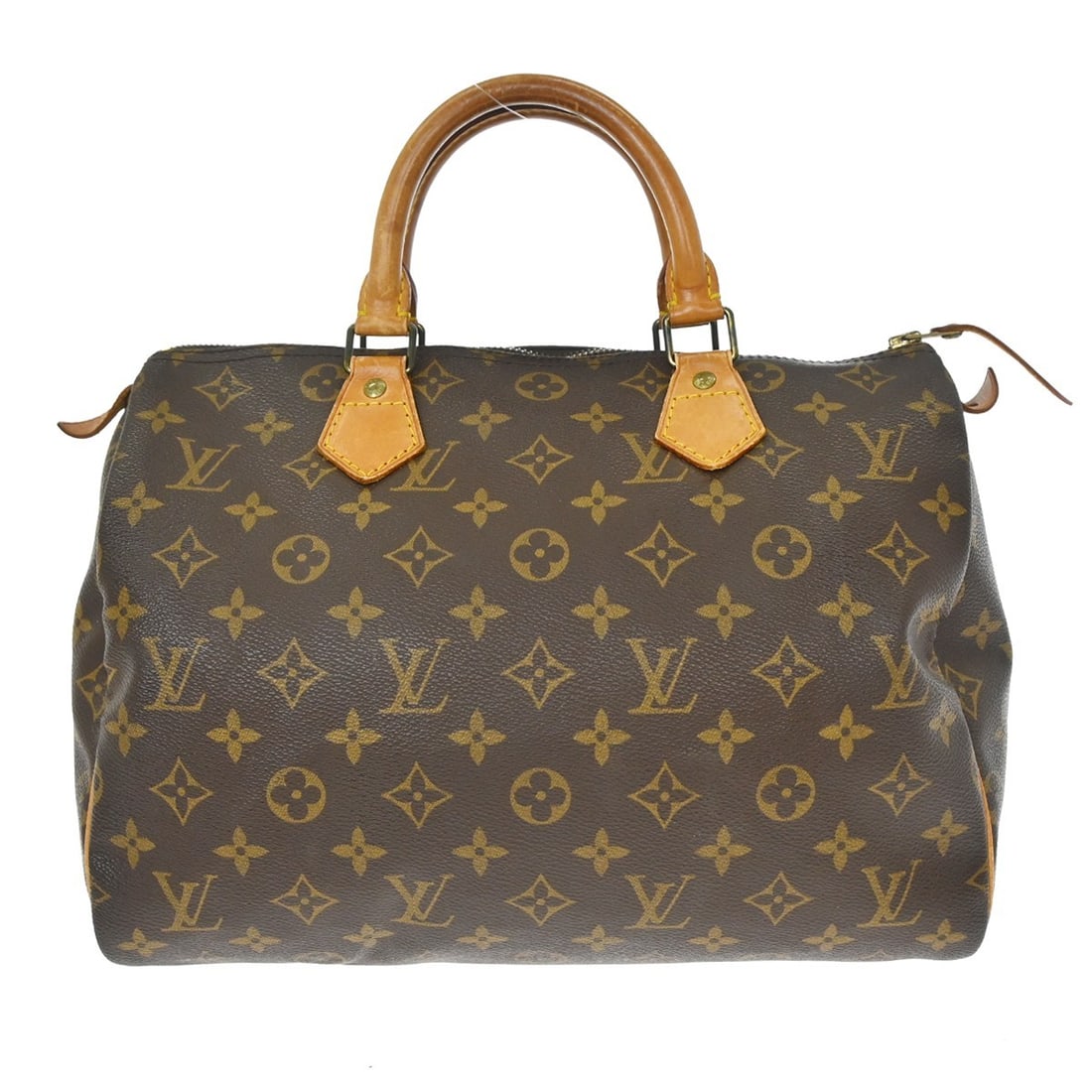 Louis Vuitton Speedy 30 Monogram Canvas Satchel M41526 France: Louis Vuitton Speedy 30 Monogram Canvas Satchel M41526 France Vintage Louis Vuitton Speedy 30 handbag in brown monogram canvas with double leather handles and a zip closure. This women's satchel/top h