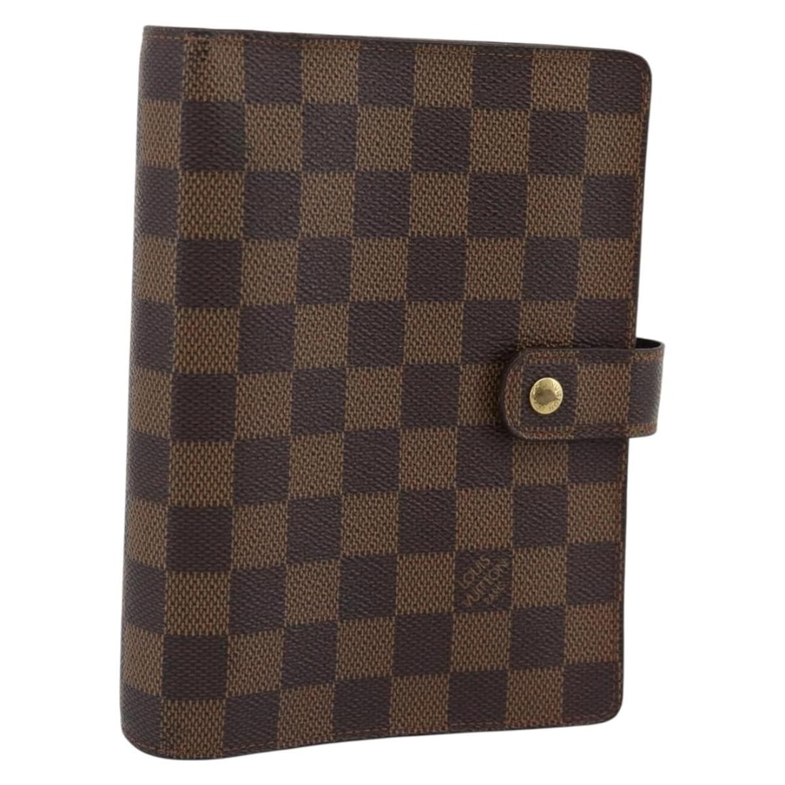 Louis Vuitton R20240 Damier Ebene MM Agenda Planner Cover: Louis Vuitton R20240 Damier Ebene MM Agenda Planner Cover Louis Vuitton Damier Ebene Agenda MM day planner cover in Damier Ebene canvas. This heavily used piece shows visible wear consistent with cond