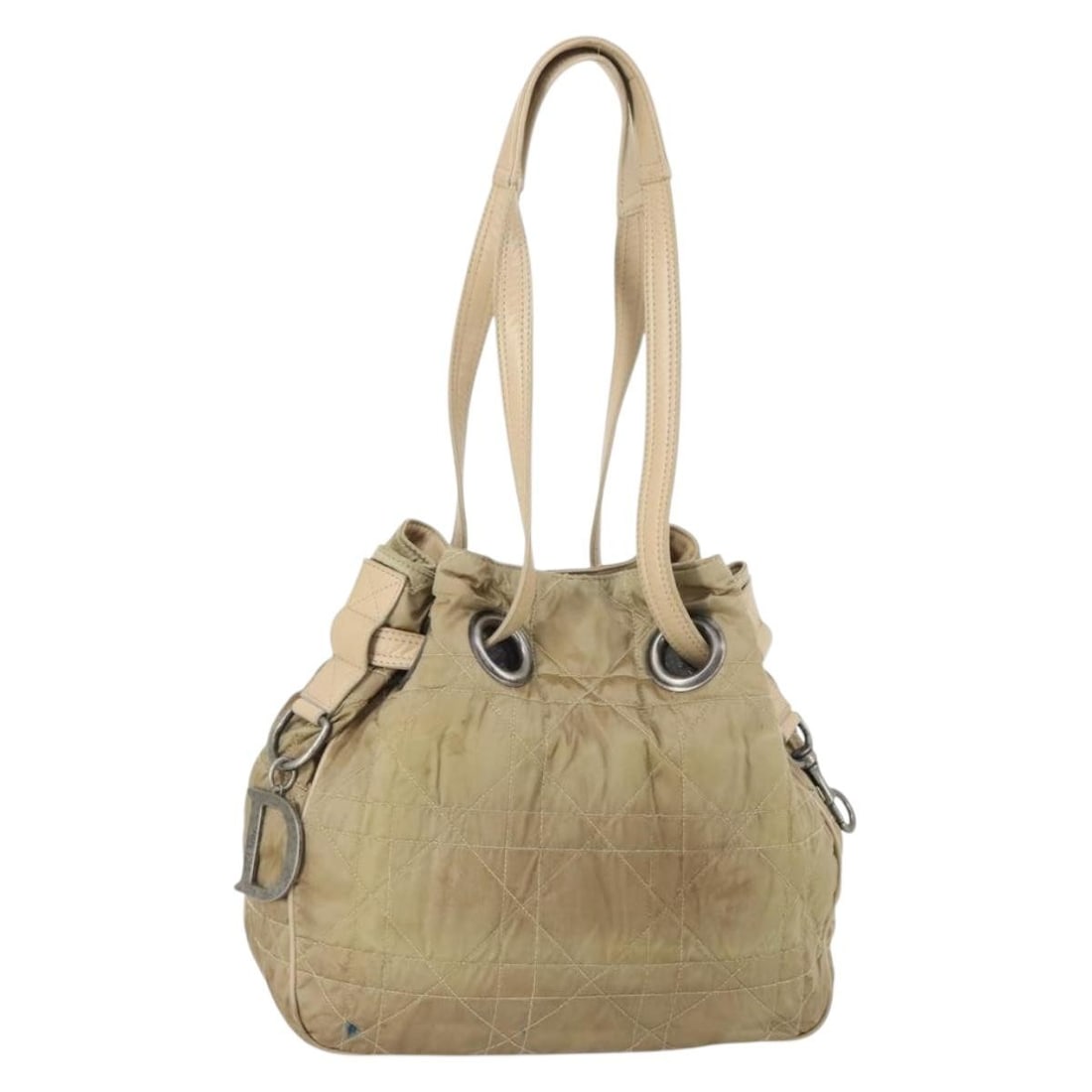 Christian Dior Beige Nylon Canage Shoulder Bag Italy Auth BS30247: Christian Dior Beige Nylon Canage Shoulder Bag Italy Auth BS30247 Introducing the Christian Dior Canage Shoulder Bag, expertly crafted in Italy. This stylish shoulder bag features a durable nylon exte