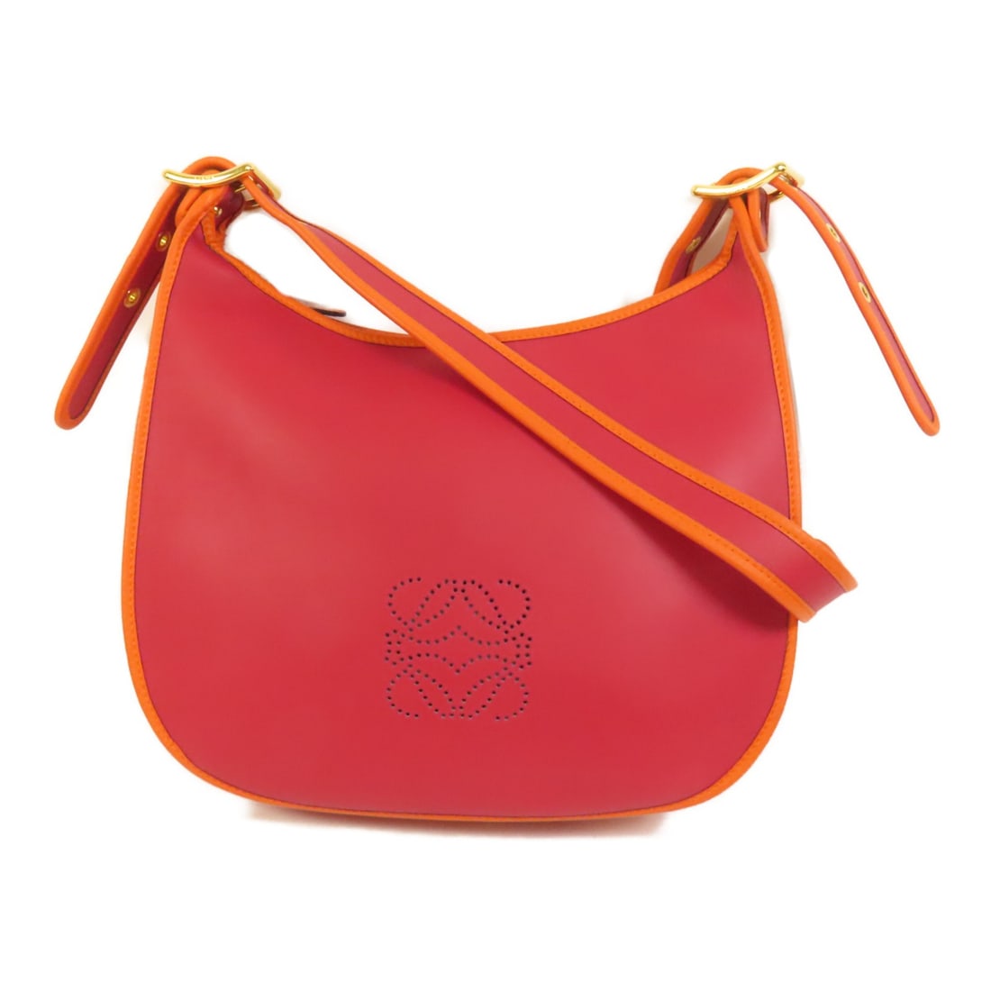 Pink Calfskin LOEWE Shoulder Bag GHW: Pink Calfskin LOEWE Shoulder Bag GHW This LOEWE shoulder bag features a stylish pink calfskin leather exterior, offering both elegance and durability. Designed for women, the bag is crafted in Spain a