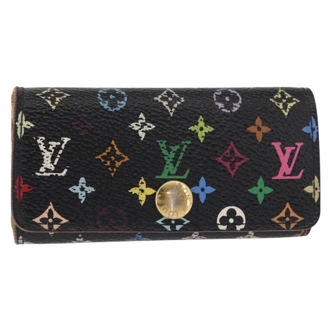 LOUIS VUITTON Monogram Multicolor Key Case M93732 Black Authentic: LOUIS VUITTON Monogram Multicolor Key Case M93732 Black Authentic This authentic Louis Vuitton Monogram Multicolor Multicles 4 Key Case offers a stylish and functional accessory for organizing your ke