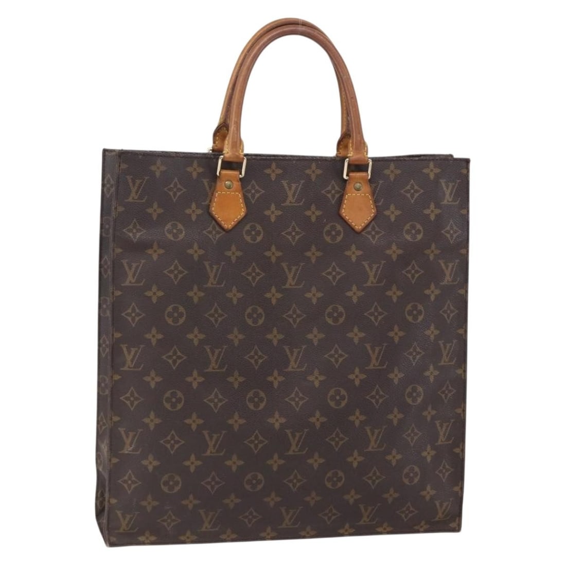 Louis Vuitton M51140 Sac Plat Monogram Canvas Handbag France: Louis Vuitton M51140 Sac Plat Monogram Canvas Handbag France Louis Vuitton Sac Plat handbag in Monogram canvas, made in France. This women's bag is offered without the original box or dust bag; only t