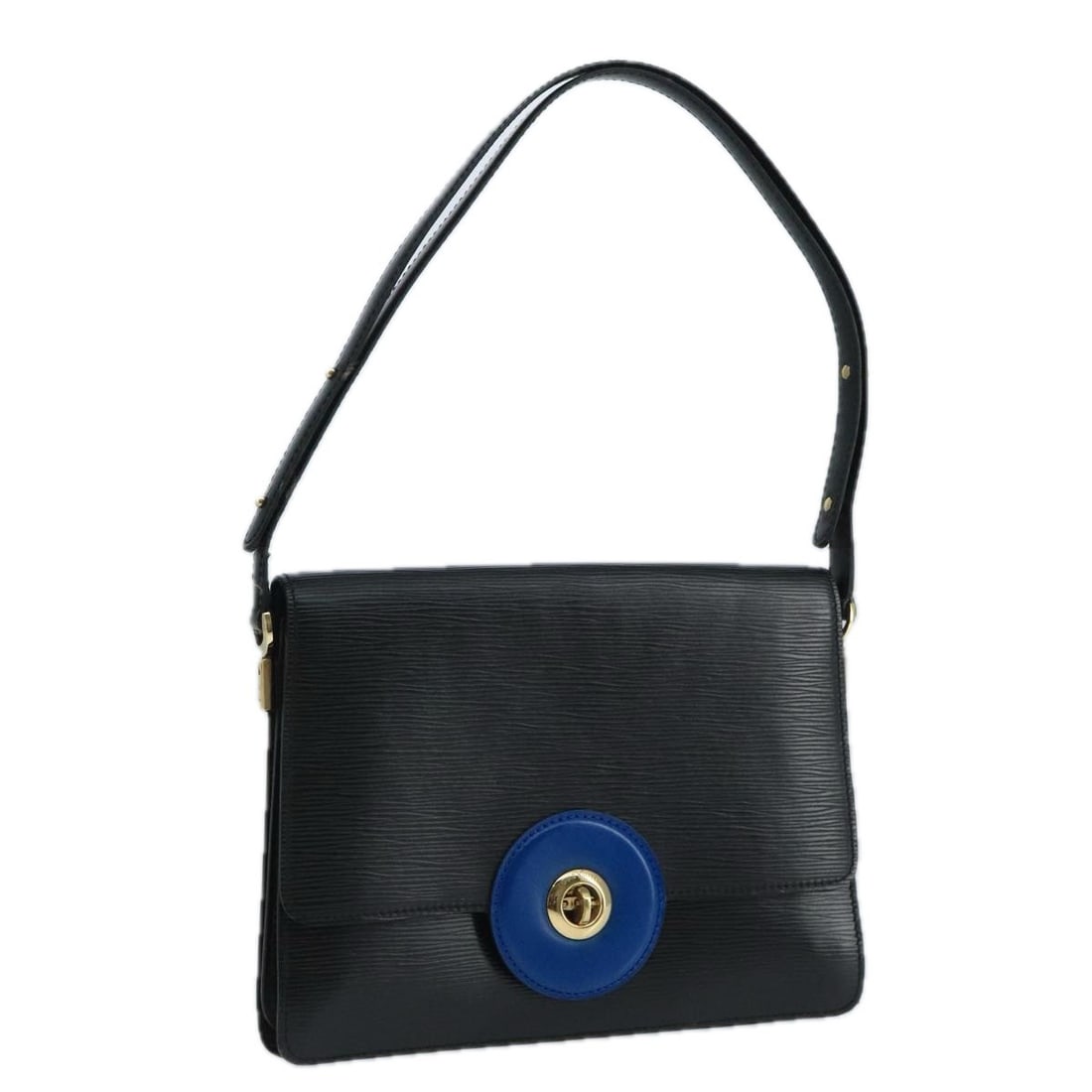 Louis Vuitton M52415 Free Run Epi Leather Shoulder Bag Black Blue: Louis Vuitton M52415 Free Run Epi Leather Shoulder Bag Black Blue Louis Vuitton Free Run shoulder bag in black and blue Epi leather. This women's shoulder bag is made in France and features an adjusta