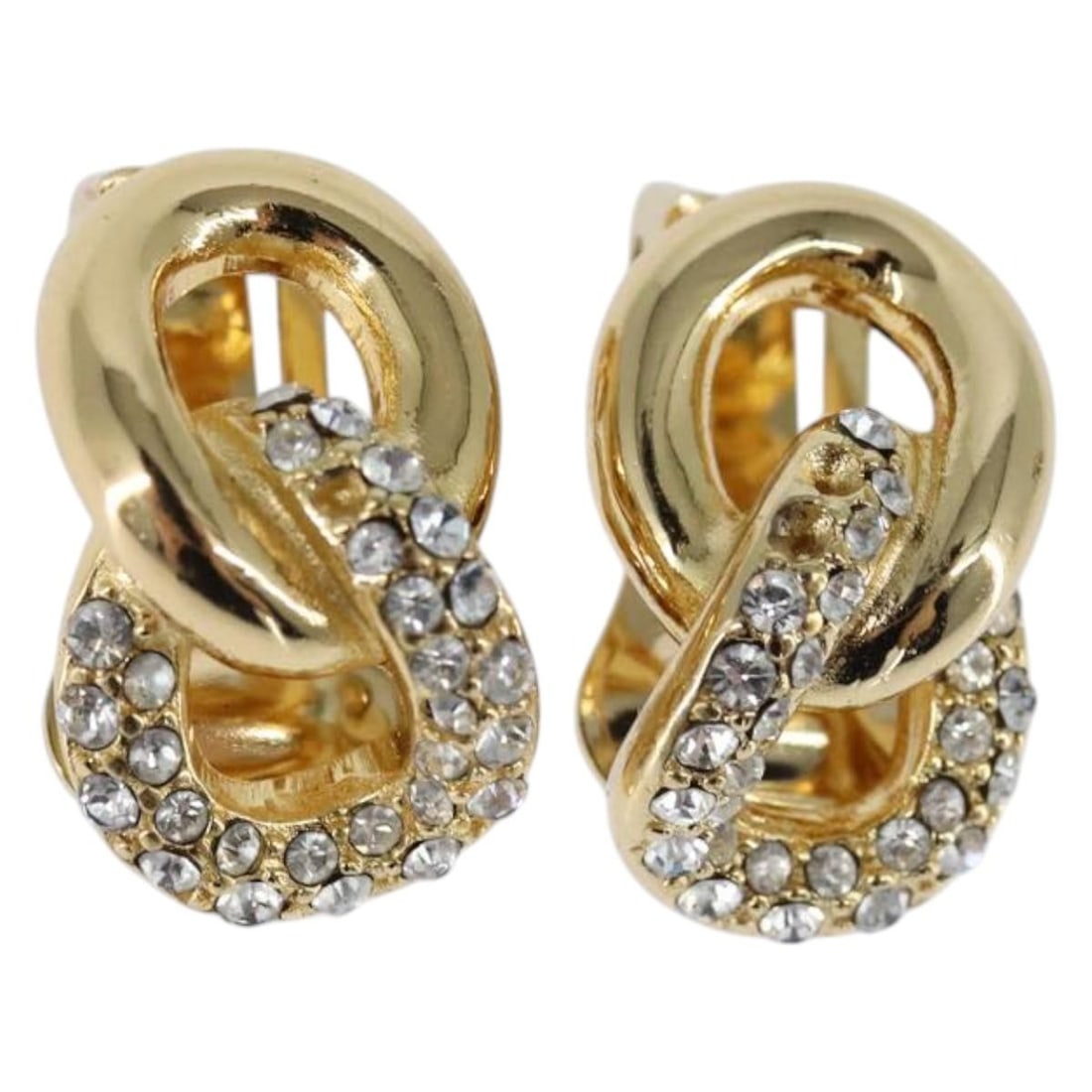 Christian Dior Gold Metal Earrings with Auth BS30422 (1 of 10)