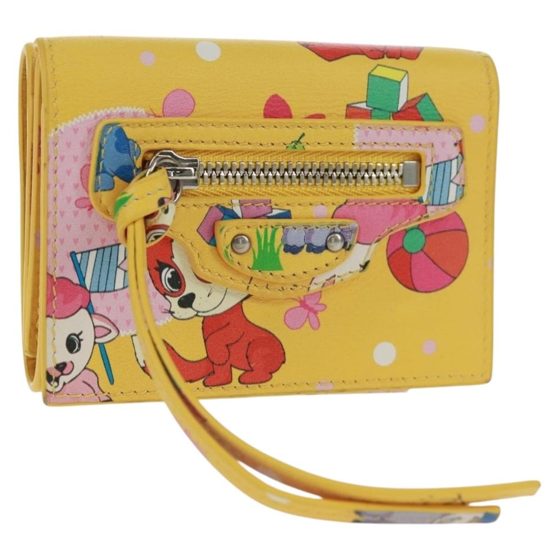 Balenciaga Puppy Yellow Leather Wallet for Women Italy (1 of 18)