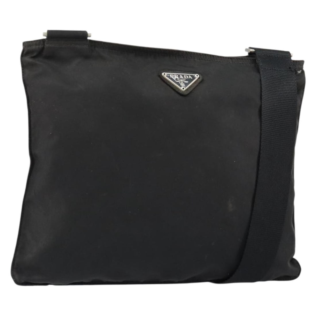 Prada nylon black silver shoulder bag Italy guarantee card: Prada nylon black silver shoulder bag Italy guarantee card This PRADA shoulder bag is crafted from black nylon with silver-tone accents, providing a lightweight and versatile accessory. Designed for w