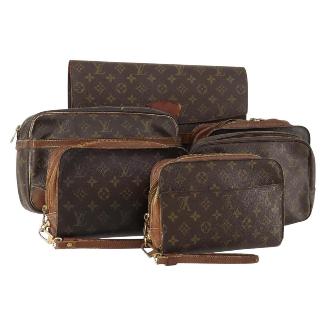 Louis Vuitton Monogram Canvas Clutch Bag Special Bundle: Louis Vuitton Monogram Canvas Clutch Bag Special Bundle This is a special bundle of six Louis Vuitton Monogram clutch bags crafted from signature monogram canvas. Made in France, these women's clutch 