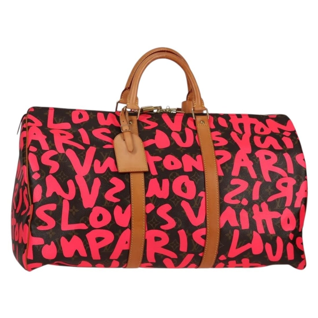 Louis Vuitton M93698 Keepall 50 Monogram Graffiti Boston Bag: Louis Vuitton M93698 Keepall 50 Monogram Graffiti Boston Bag Louis Vuitton Monogram Graffiti Keepall 50 Boston bag in monogram canvas with a gold-tone monogram exterior. This women's bag includes a du