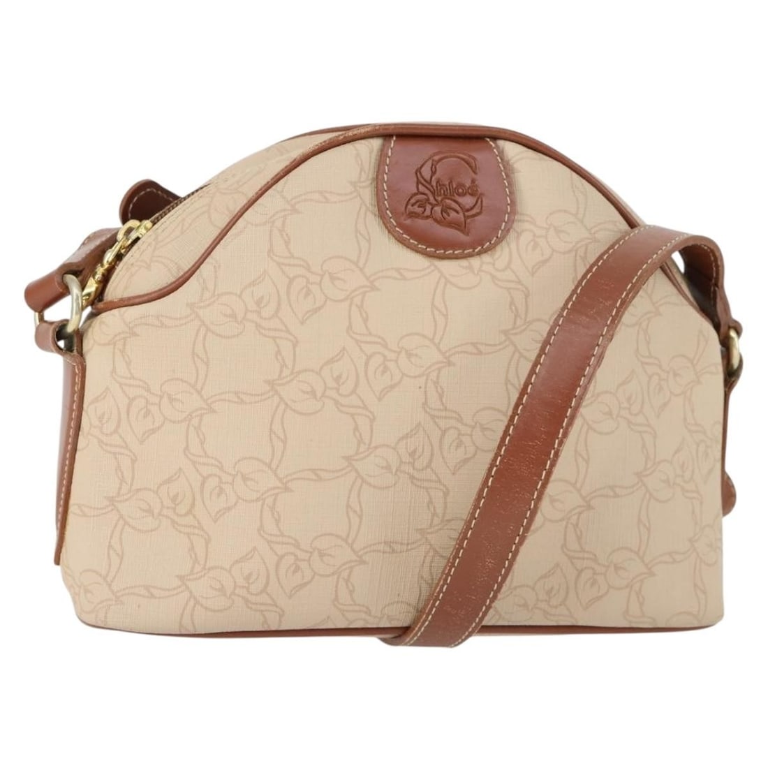 Chloe Beige and Gold Leather Shoulder Bag Made in Italy: Chloe Beige and Gold Leather Shoulder Bag Made in Italy This Chloe shoulder bag features a beige and gold color combination and is crafted from leather. Made in Italy, the bag has a structured silhoue