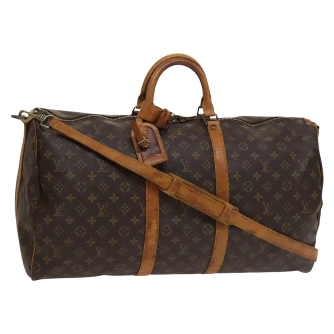 Louis Vuitton M41414 Keepall Bandouliere 55 Monogram Boston Bag: Louis Vuitton M41414 Keepall Bandouliere 55 Monogram Boston Bag Louis Vuitton Keepall Bandouliere 55 Boston bag in Monogram canvas, made in France. This travel bag includes a name tag, poignee, and sh