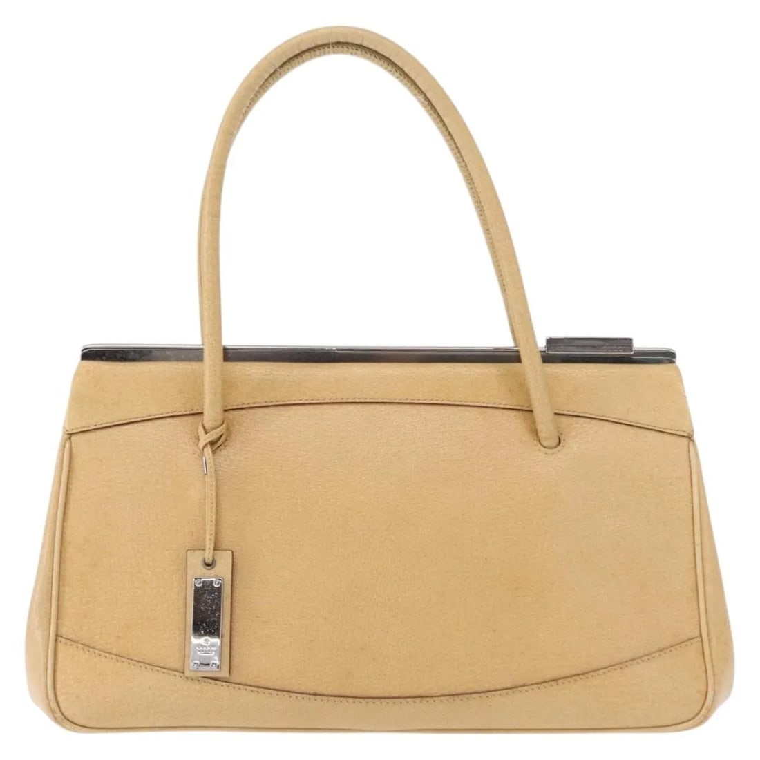 Gucci Vintage Beige Leather Handbag Made in Italy: Gucci Vintage Beige Leather Handbag Made in Italy This Gucci vintage handbag is crafted from beige leather and designed for women. Made in Italy, the bag features a classic silhouette with metal fitti