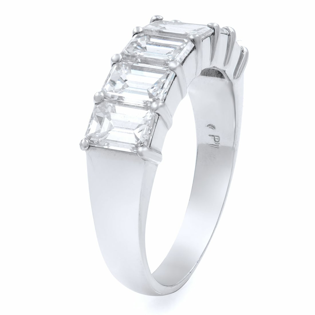 Rachel Koen Platinum 2.31ct Diamond Anniversary Ring with Six Emerald Cuts: Rachel Koen Platinum 2.31ct Diamond Anniversary Ring with Six Emerald Cuts This exquisite Diamond Anniversary Ring features six stunning emerald cut diamonds, totaling 2.31 carats, set in a luxurious 