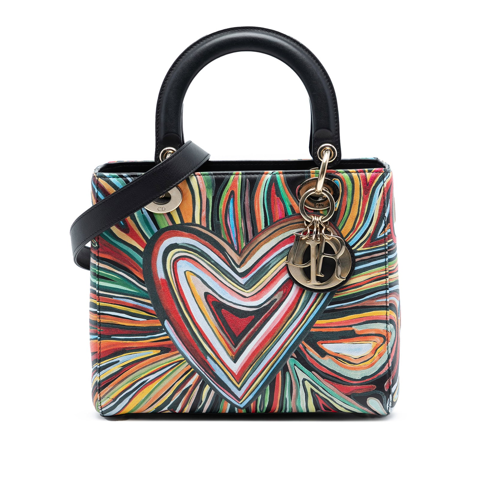 Dior Lady DiorAmour Medium Black Calfskin Satchel Limited Edition Handbag: Dior Lady DiorAmour Medium Black Calfskin Satchel Limited Edition Handbag This limited edition DiorAmour Medium Lady Dior satchel is crafted in black calfskin leather and features flat leather top han