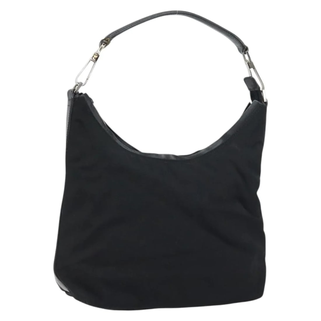 Gucci Nylon Black Zip Hobo Handbag 24cm x 16cm x 9cm: Gucci Nylon Black Zip Hobo Handbag 24cm x 16cm x 9cm This pre-owned Gucci Zip Hobo handbag for women features black nylon construction with metal fittings. The bag shows signs of wear, including surfa
