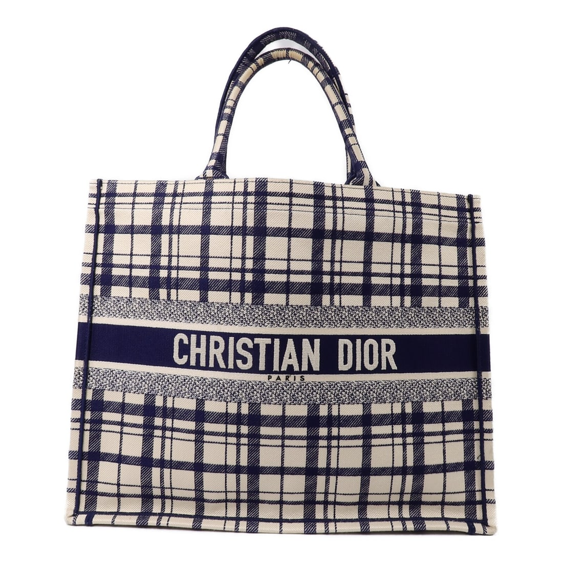 Dior Book Tote Blue Canvas Oblique Large: Dior Book Tote Blue Canvas Oblique Large This Christian Dior Book Tote is crafted from blue Oblique canvas and features a spacious design, making it ideal for everyday use. The bag is designed for wom