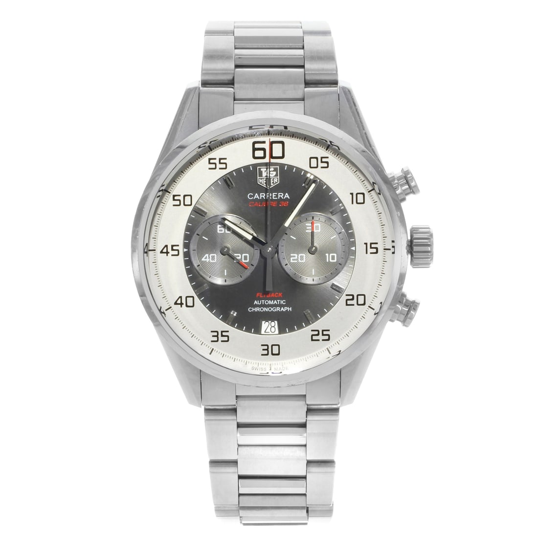 TAG Heuer Carrera Automatic Men's Watch Gray Dial Stainless Steel CAR2B11.BA0799: TAG Heuer Carrera Automatic Men's Watch Gray Dial Stainless Steel CAR2B11.BA0799 Experience the elegance of the TAG Heuer Carrera, a luxury wristwatch designed for racing enthusiasts. This striking ti