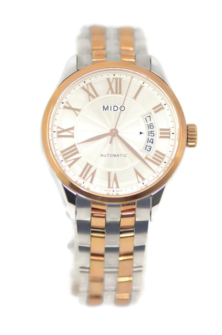 Mido Belluna II Automatic Two Tone Stainless Steel Watch M0244072203300 with Box and Papers: Mido Belluna II Automatic Two Tone Stainless Steel Watch M0244072203300 with Box and Papers Discover the elegance of the Mido Belluna II, a sophisticated wristwatch that combines style and functionali