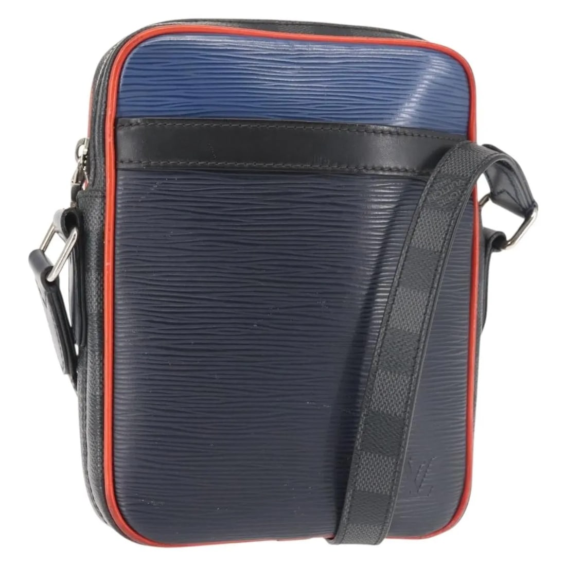 Louis Vuitton Danube Navy Epi Leather Shoulder Bag: Louis Vuitton Danube Navy Epi Leather Shoulder Bag This Louis Vuitton Danube handbag is crafted from navy Epi leather and designed for women. The bag features a compact, structured silhouette ideal fo