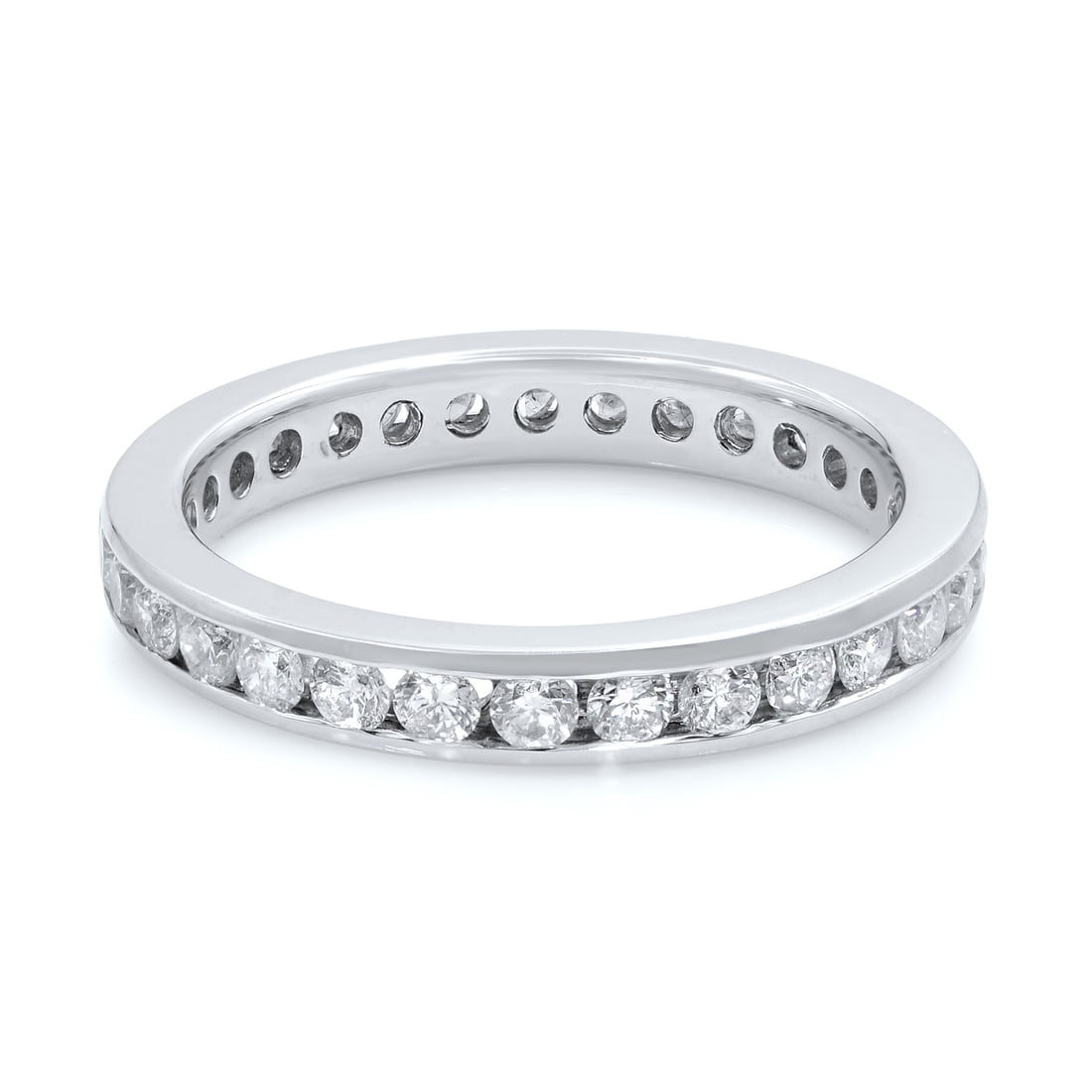 Rachel Koen 14K White Gold Diamond Anniversary Band 0.60ct Channel-Set Size 6.5: Rachel Koen 14K White Gold Diamond Anniversary Band 0.60ct Channel-Set Size 6.5 Celebrate your enduring love with this exquisite wedding or anniversary band from Rachel Koen. Crafted from elegant 14K 