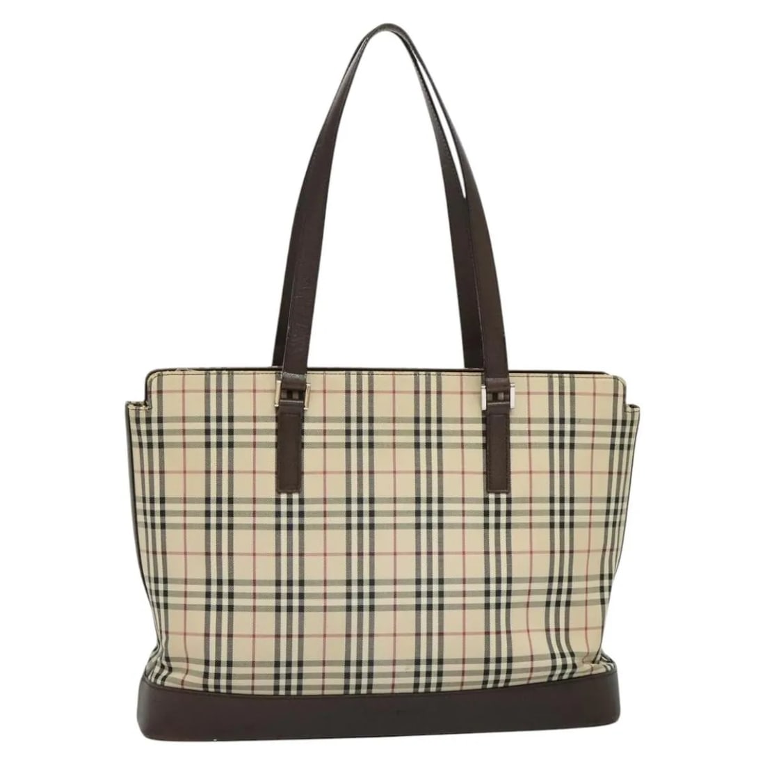 Burberry Beige Canvas Nova Check Tote with Leather Trim (1 of 18)