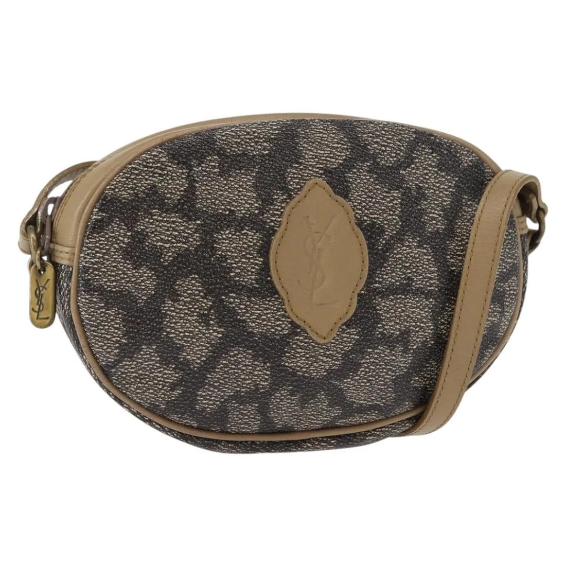 Saint Laurent Vintage Shoulder Bag Beige PVC Leather: Saint Laurent Vintage Shoulder Bag Beige PVC Leather This vintage Saint Laurent shoulder bag for women features a beige PVC exterior with leather accents. The bag measures 19cm x 13cm x 5cm and is mad
