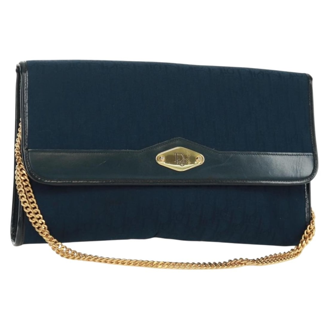 Christian Dior Trotter Canvas Shoulder Bag Navy Gold Tone: Christian Dior Trotter Canvas Shoulder Bag Navy Gold Tone Authentic Christian Dior shoulder bag in navy and gold Trotter canvas. This women's bag includes a dust bag and was made in France. Condition 