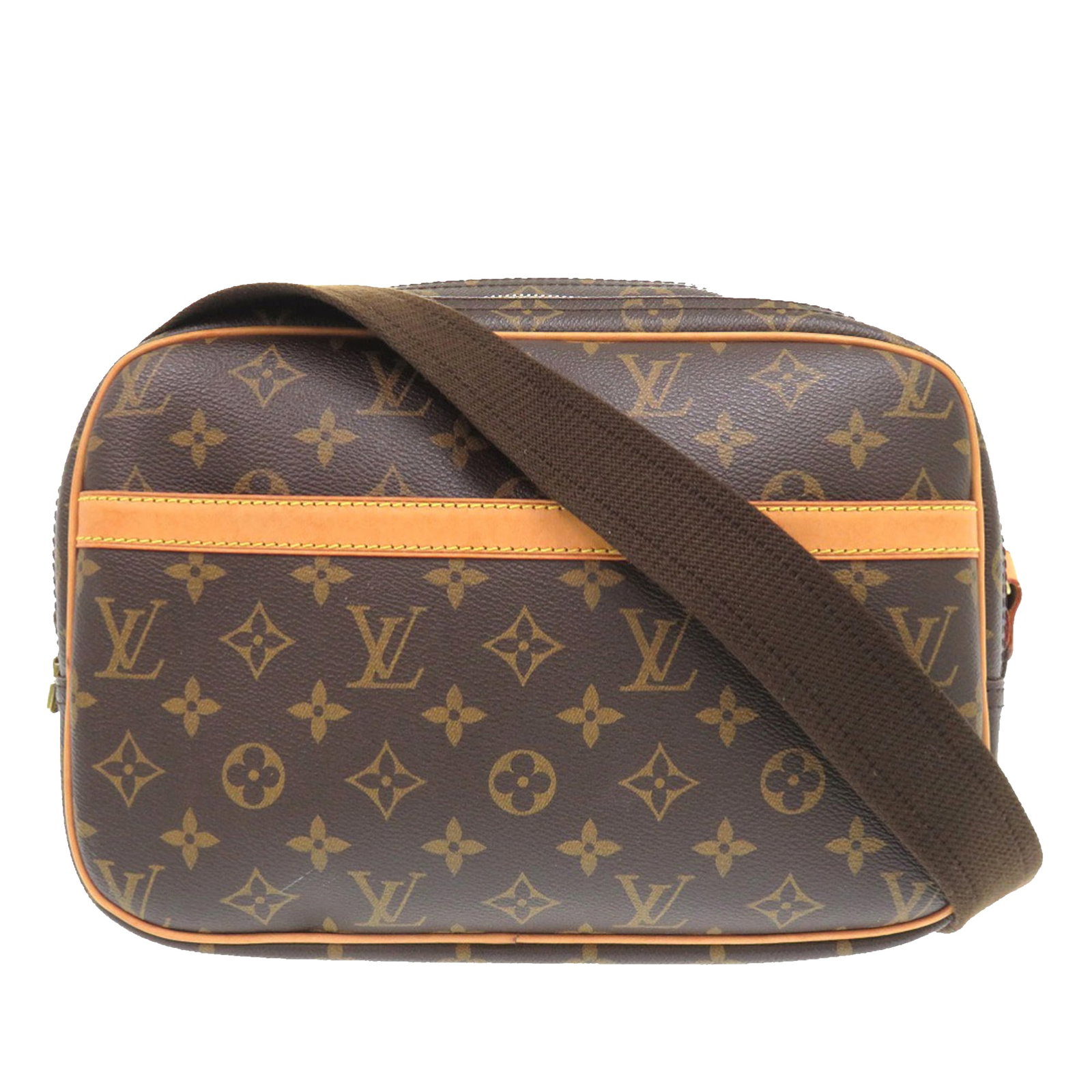Louis Vuitton Reporter PM Monogram Canvas Shoulder Bag: Louis Vuitton Reporter PM Monogram Canvas Shoulder Bag Louis Vuitton Monogram Reporter PM shoulder bag with a monogram canvas body, leather trim, a front exterior slip pocket, an adjustable flat strap