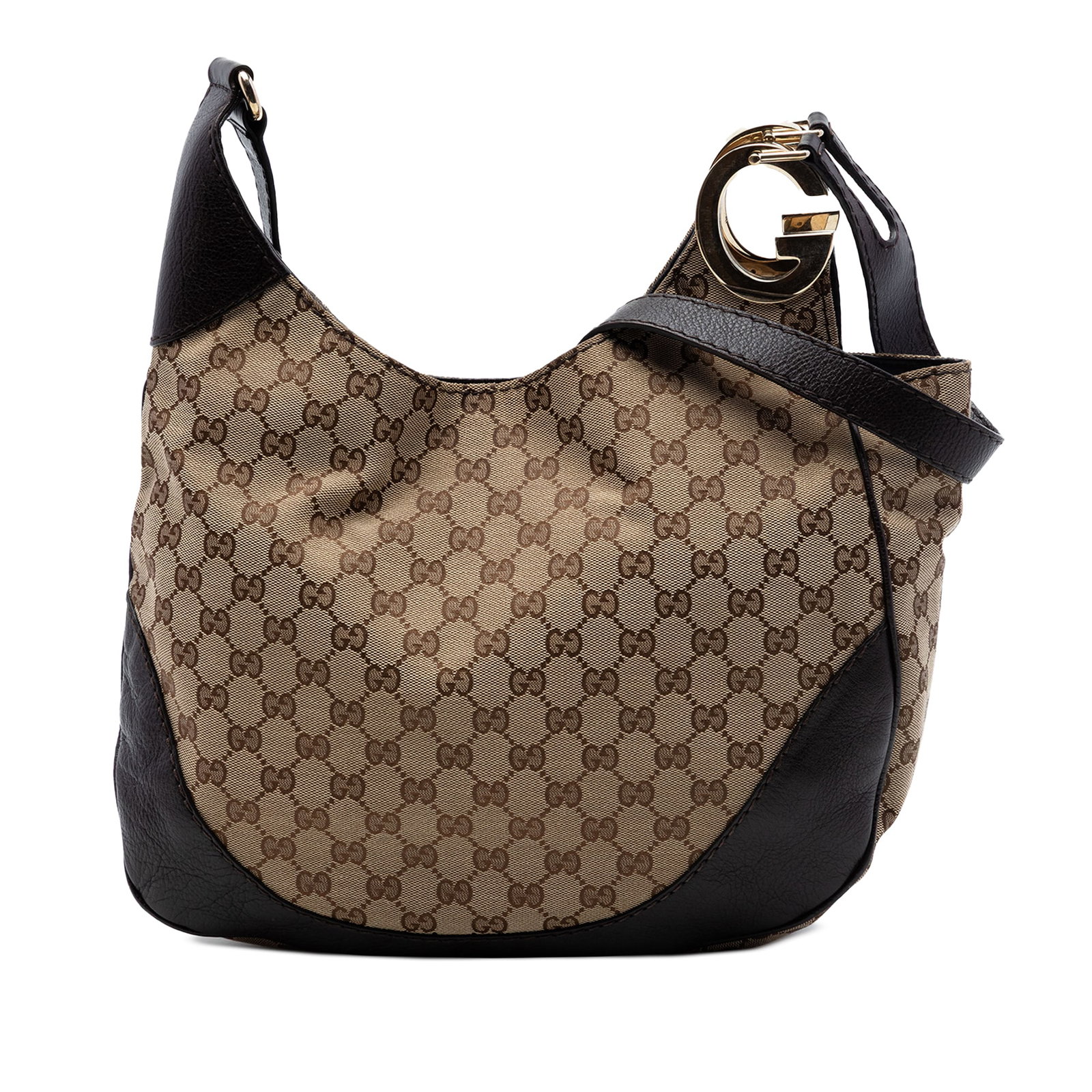 Gucci Charlotte Crossbody Bag in Beige GG Canvas: Gucci Charlotte Crossbody Bag in Beige GG Canvas Gucci Charlotte crossbody bag in beige GG canvas with leather trim. This crossbody style features a flat leather strap, an open top with magnetic snap 