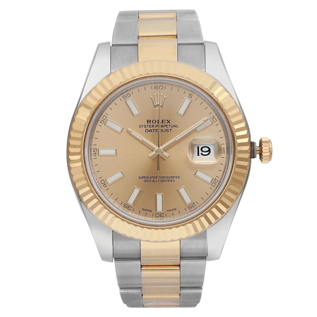 Rolex Datejust II 18K Yellow Gold Steel Champagne Dial Mens Watch 116333: Rolex Datejust II 18K Yellow Gold Steel Champagne Dial Mens Watch 116333 This exquisite Rolex Datejust II wristwatch combines luxury and performance with its stunning 18K yellow gold and stainless ste