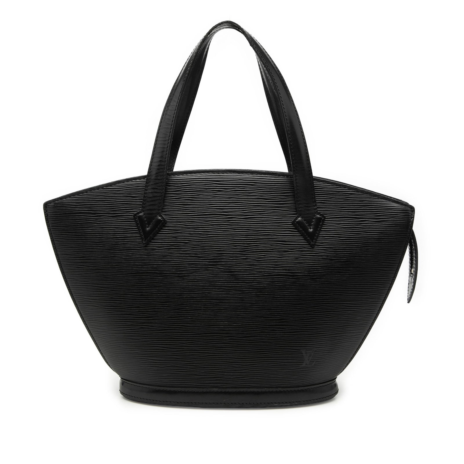 Louis Vuitton Epi Leather Saint Jacques PM Black Tote: Louis Vuitton Epi Leather Saint Jacques PM Black Tote This Louis Vuitton Epi Saint Jacques PM Short Strap bag features a distinctive epi leather exterior in black, complemented by flat handles and a s