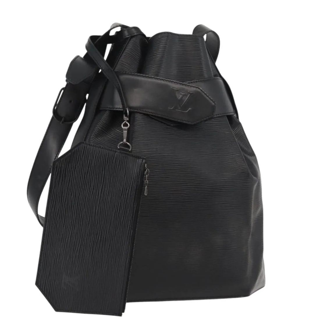 Black Epi Leather Sac d'Epaule Shoulder Bag by Louis Vuitton: Black Epi Leather Sac d'Epaule Shoulder Bag by Louis Vuitton This Louis Vuitton Vintage Sac d'Epaule handbag is crafted from black Epi leather and designed for unisex use. The bag features a spacious 