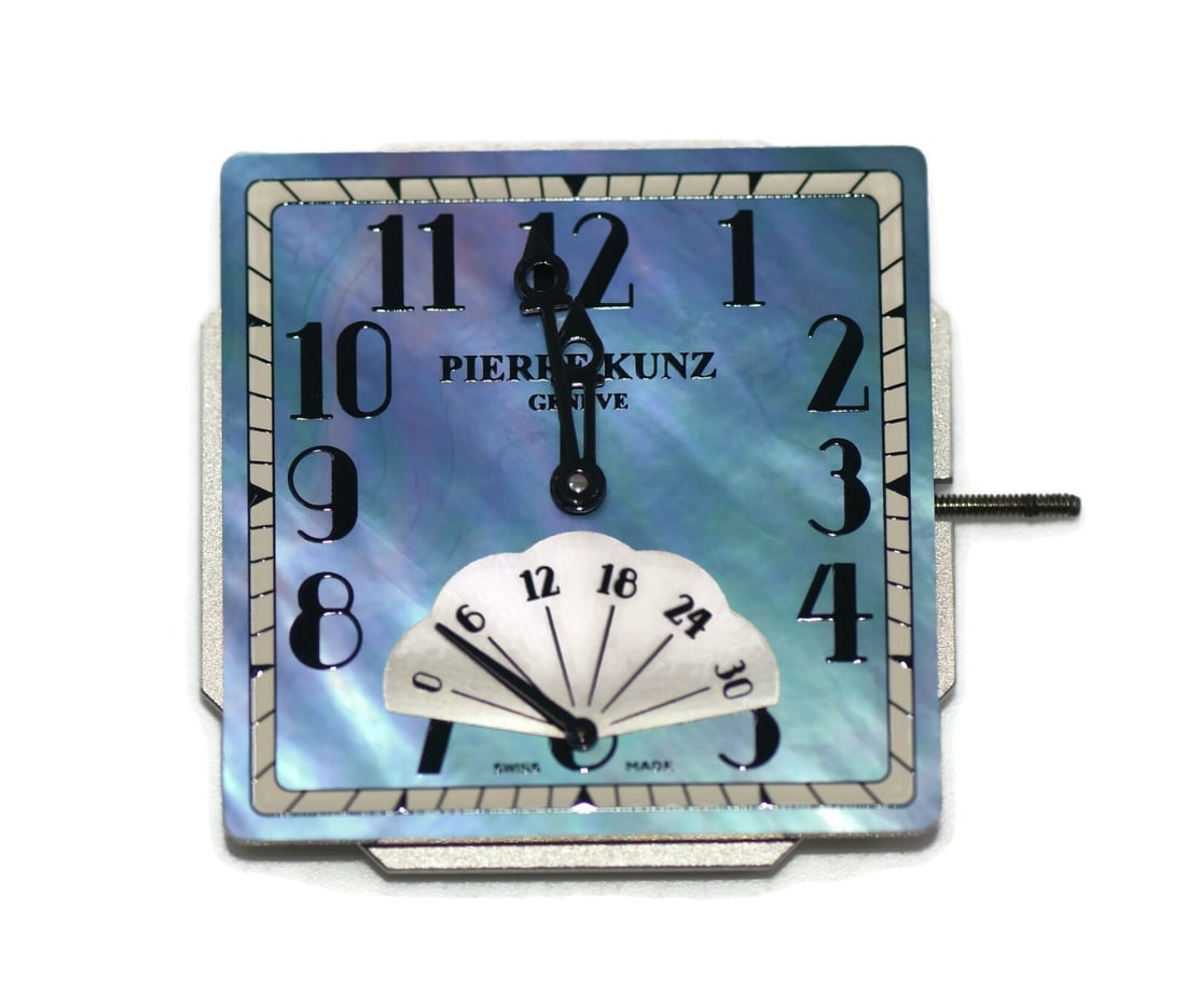 Pierre Kunz Authentic Quartz Movement 25.5mm for Watchmaking: Pierre Kunz Authentic Quartz Movement 25.5mm for Watchmaking This authentic Pierre Kunz Quartz Movement showcases precision engineering with a movement size of 25.5 x 25.5 mm. Ideal for watchmaking en