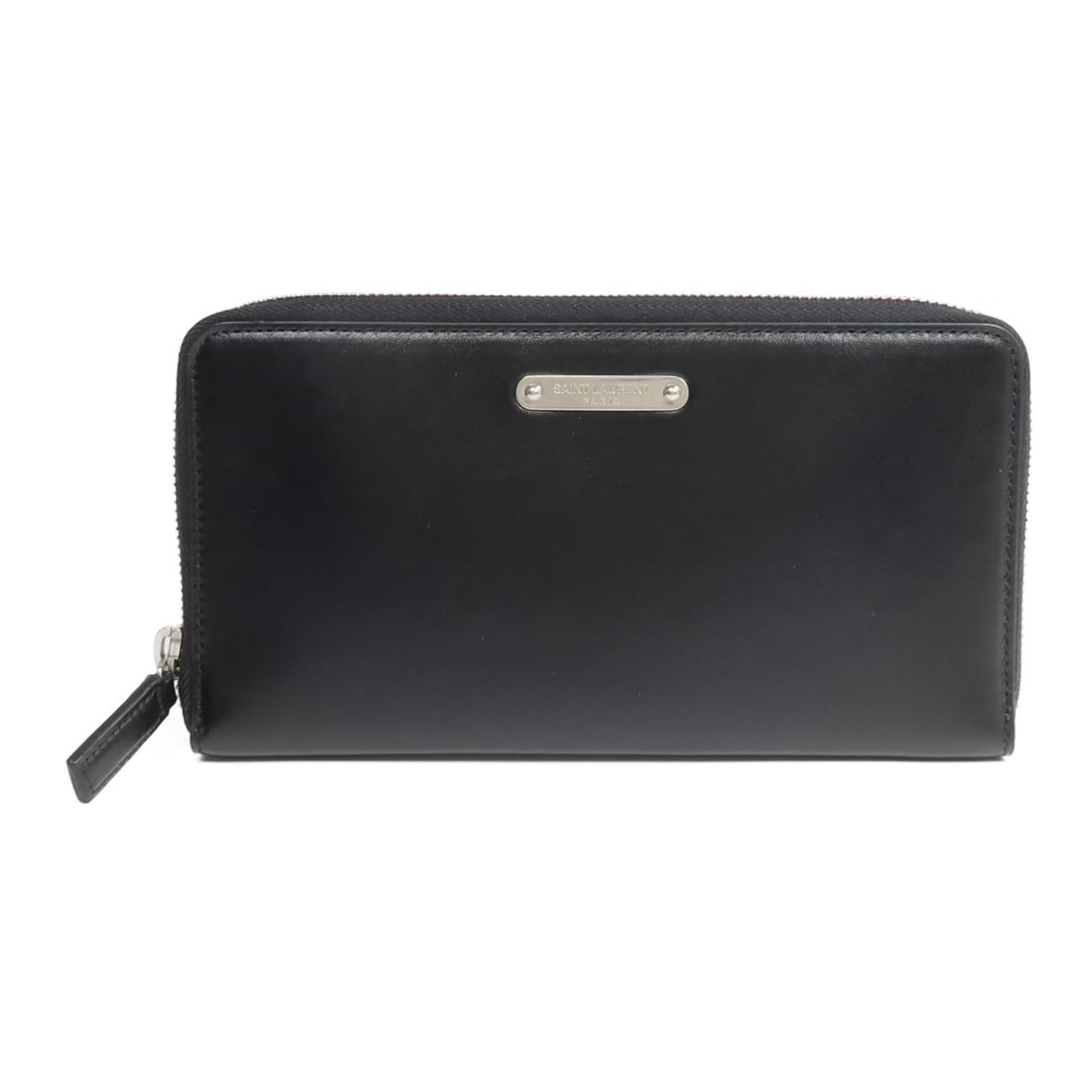 Saint Laurent YSL Black Calfskin Zip Around Wallet: Saint Laurent YSL Black Calfskin Zip Around Wallet This Saint Laurent long wallet features a classic zip-around design crafted from high-quality black calfskin leather. Designed for women, it offers a