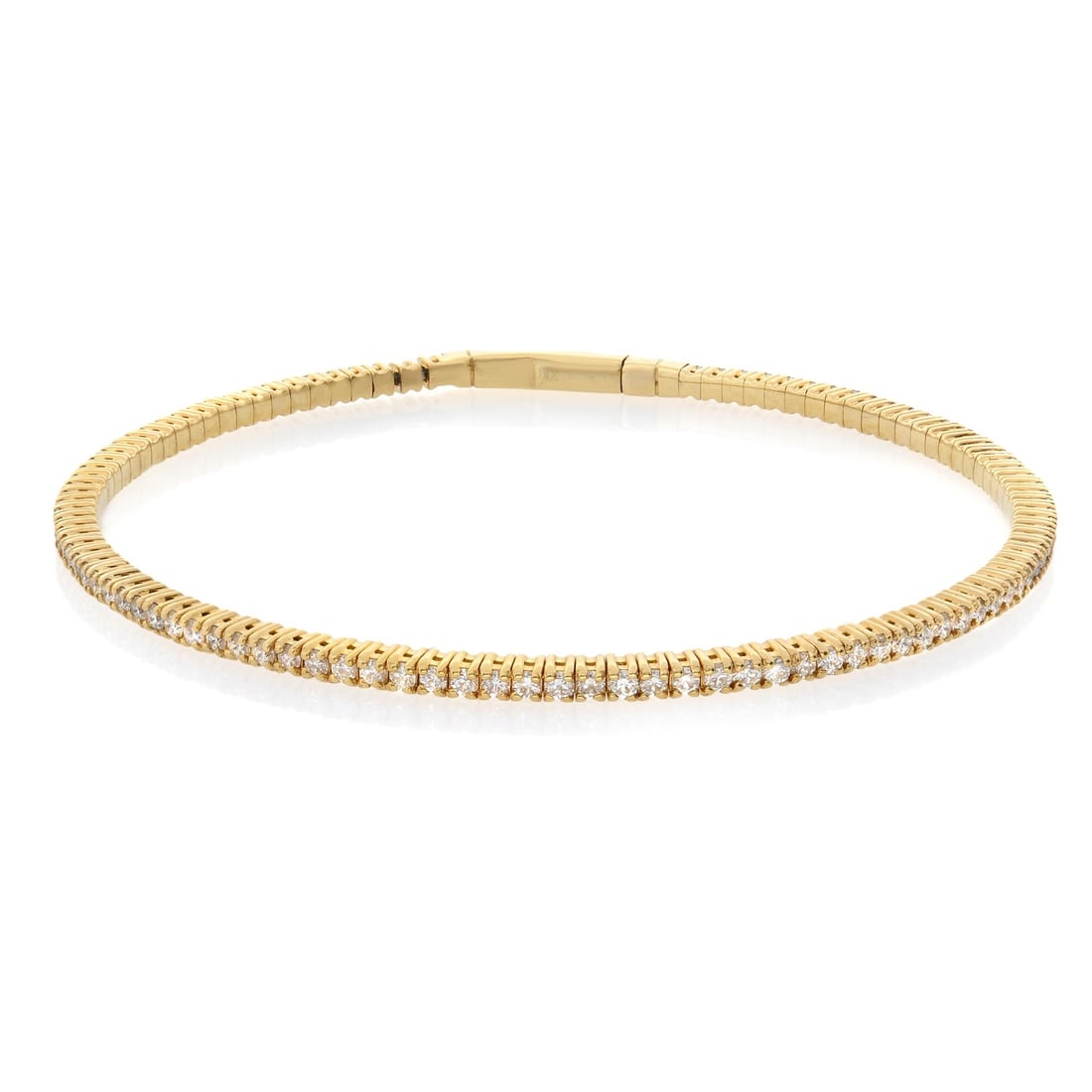 Rachel Koen 14K Yellow Gold Diamond Bangle Bracelet 1.50ct 100 Diamonds: Rachel Koen 14K Yellow Gold Diamond Bangle Bracelet 1.50ct 100 Diamonds This exquisite Rachel Koen diamond bangle tennis bracelet is crafted from luxurious 14K yellow gold, offering a timeless eleganc