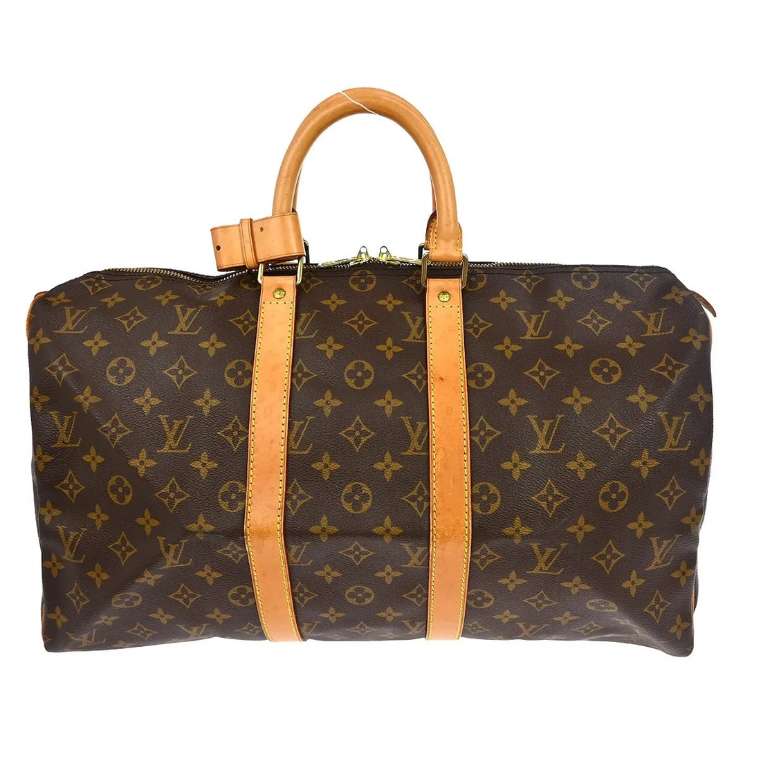 Louis Vuitton Keepall Brown Monogram Canvas Travel Bag: Louis Vuitton Keepall Brown Monogram Canvas Travel Bag Louis Vuitton Keepall in brown monogram canvas. This unisex bag is made in France and remains in good condition with visible wear. Exterior wear 