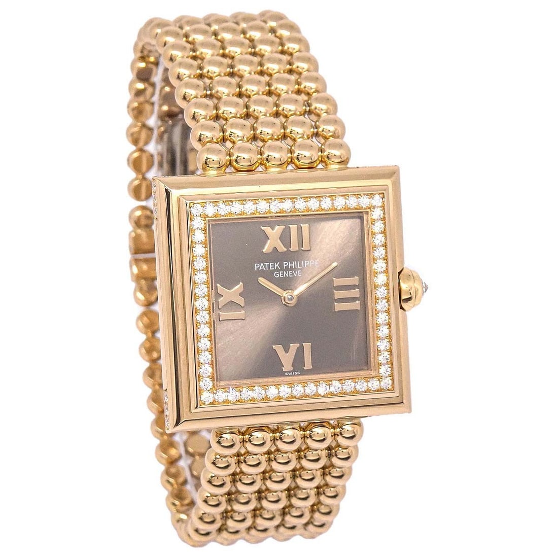 Patek Philippe Gondolo 4868 1R 010 Ladies Quartz 18K Yellow Gold Diamond Watch: Patek Philippe Gondolo 4868 1R 010 Ladies Quartz 18K Yellow Gold Diamond Watch Patek Philippe Gondolo Ref. 4868/1R-010 women's wristwatch with a quartz movement and analog display. Crafted in 18K yell