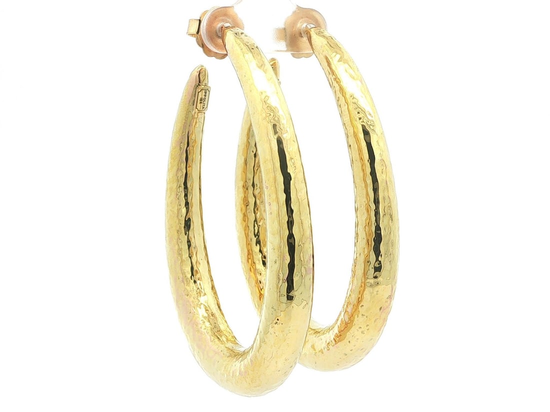 Ippolita Classico 18k Yellow Gold Oval Hoop Drop Earrings (1 of 10)