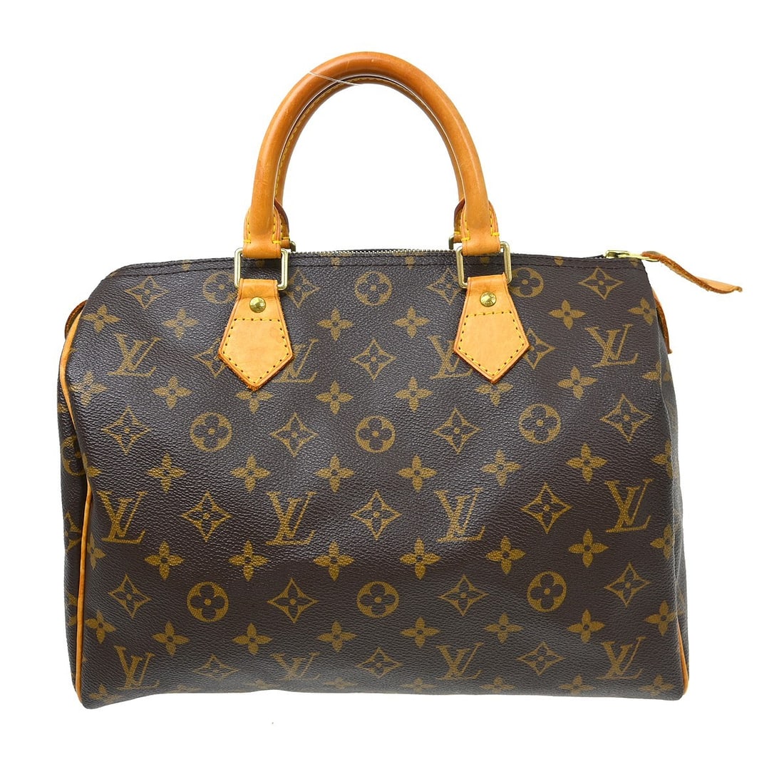 Louis Vuitton Speedy 30 Monogram Canvas Satchel M41526 France: Louis Vuitton Speedy 30 Monogram Canvas Satchel M41526 France Vintage Louis Vuitton Speedy 30 handbag in Monogram canvas with leather double handles and a zip closure. This satchel-style top handle ba
