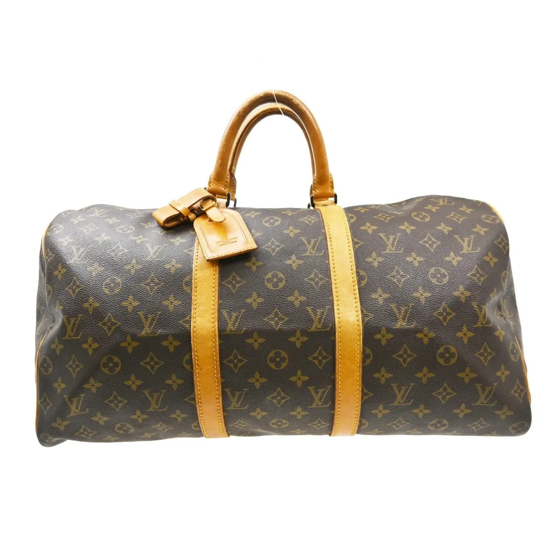 Louis Vuitton Keepall Brown Monogram Canvas Travel Bag: Louis Vuitton Keepall Brown Monogram Canvas Travel Bag Vintage Louis Vuitton Keepall in brown monogram canvas. This unisex travel bag is in good condition with visible wear, including scuffs, minor cr