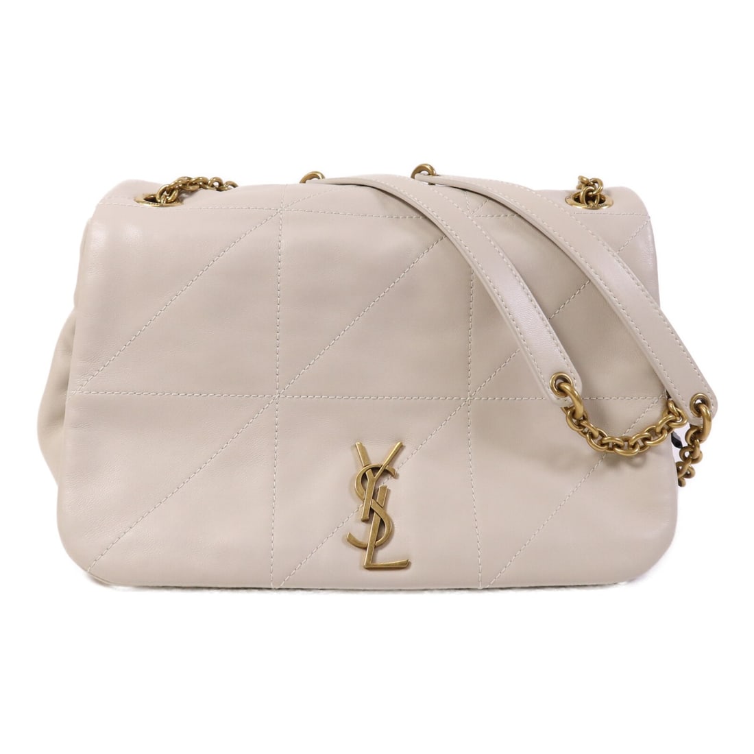 Yves Saint Laurent Jamie 4.0 White Lambskin Shoulder Bag with Gold Hardware: Yves Saint Laurent Jamie 4.0 White Lambskin Shoulder Bag with Gold Hardware This Saint Laurent Jamie 4.0 shoulder bag is crafted from luxurious lambskin leather in white. Made in Italy, it features a 
