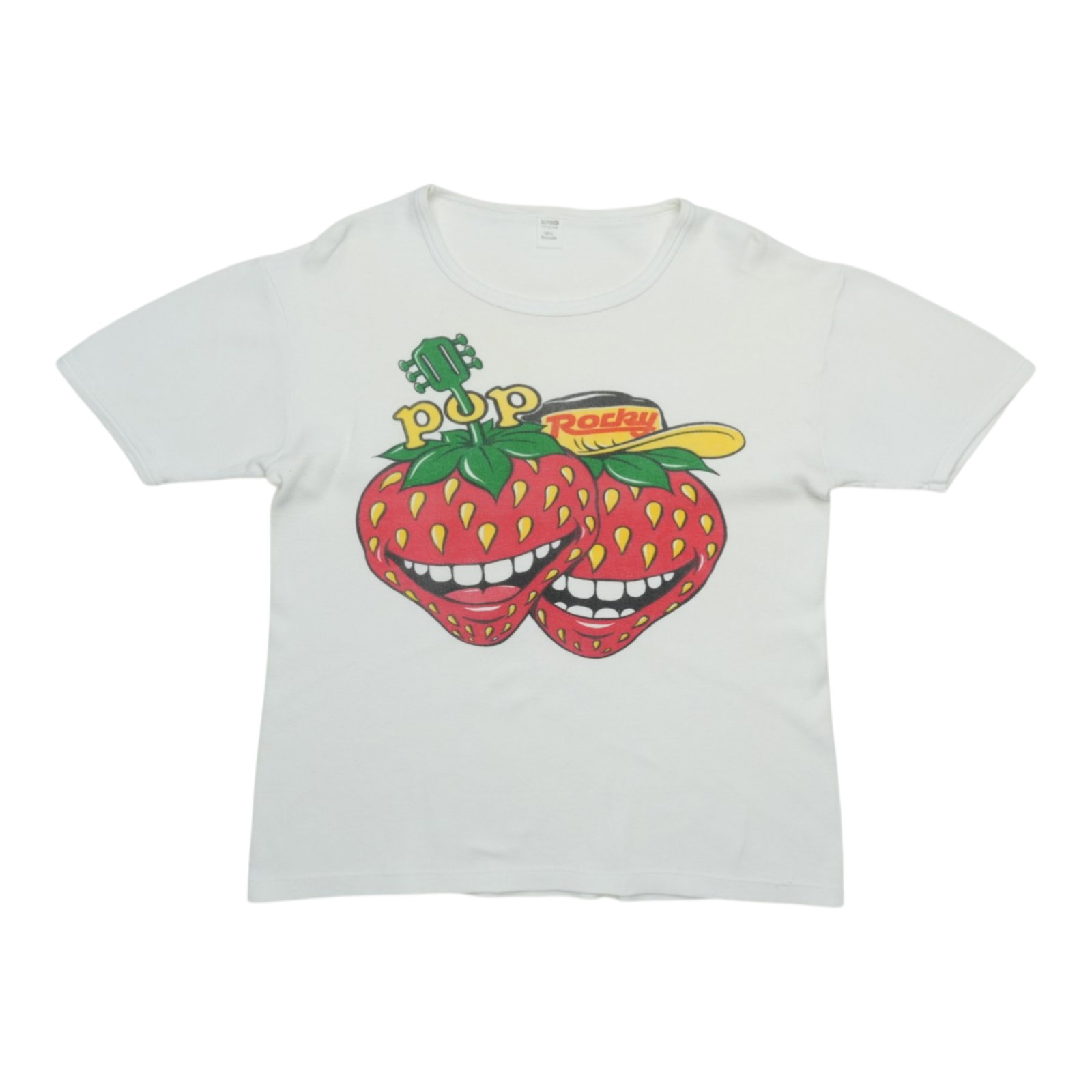 Vintage 1970s Pop Rocky Magazine White Cotton Shirt (1 of 5)